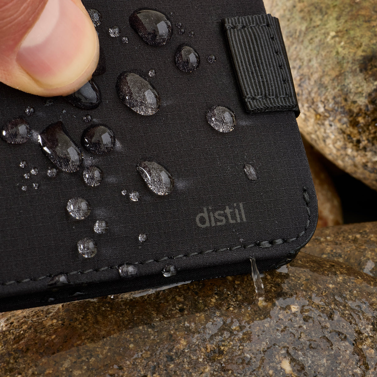 Wally Bifold Classic in black VentureTek nylon fabric that is water resistant and highly durable