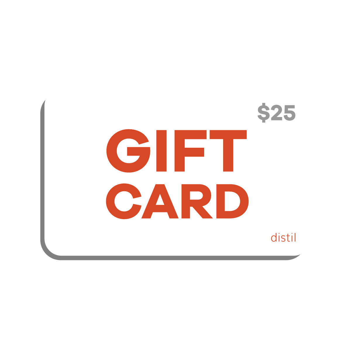 A digital Distil Union gift card worth $25