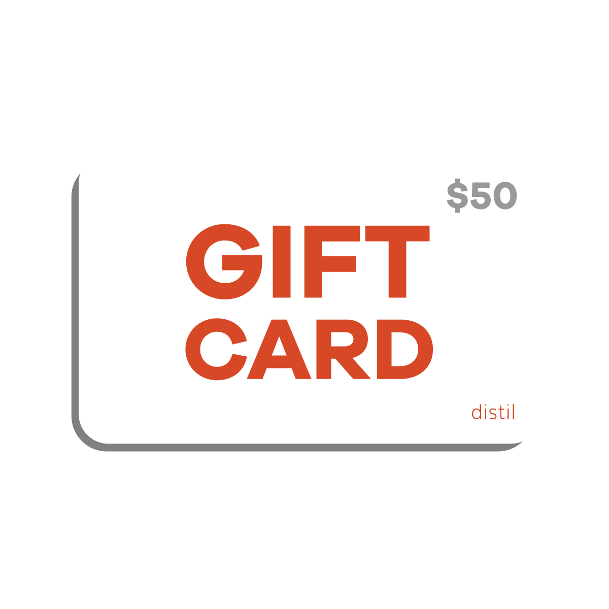 A digital Distil Union gift card worth $50