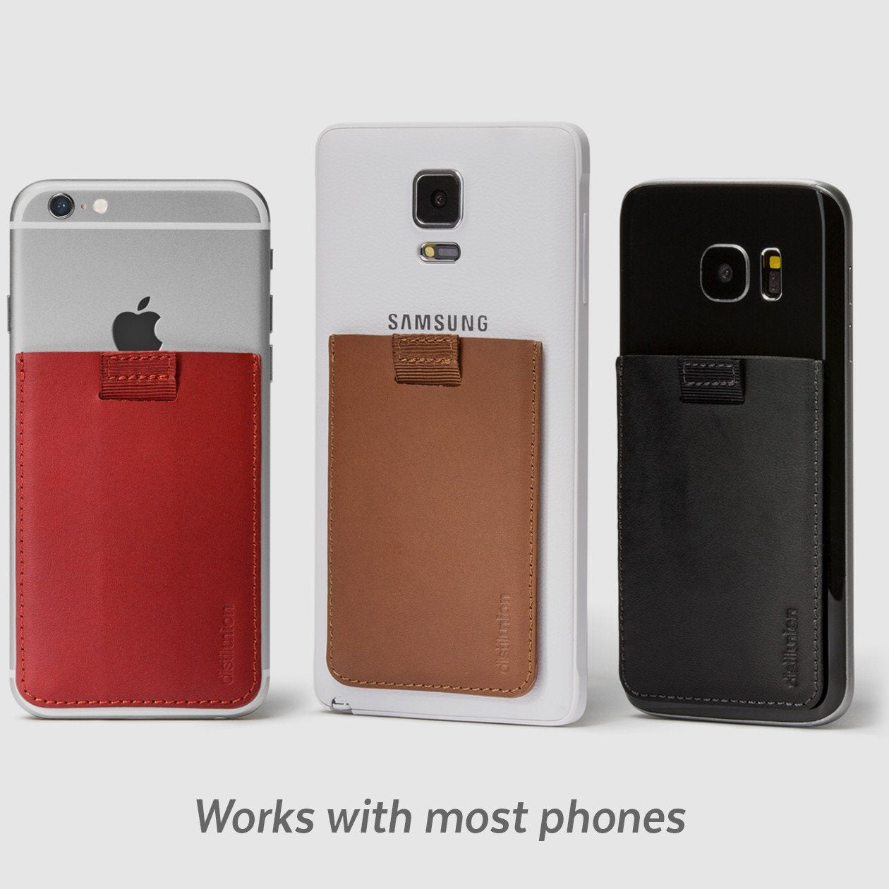 distil wally junior stick-on attached to the iphone, samsung, and most models