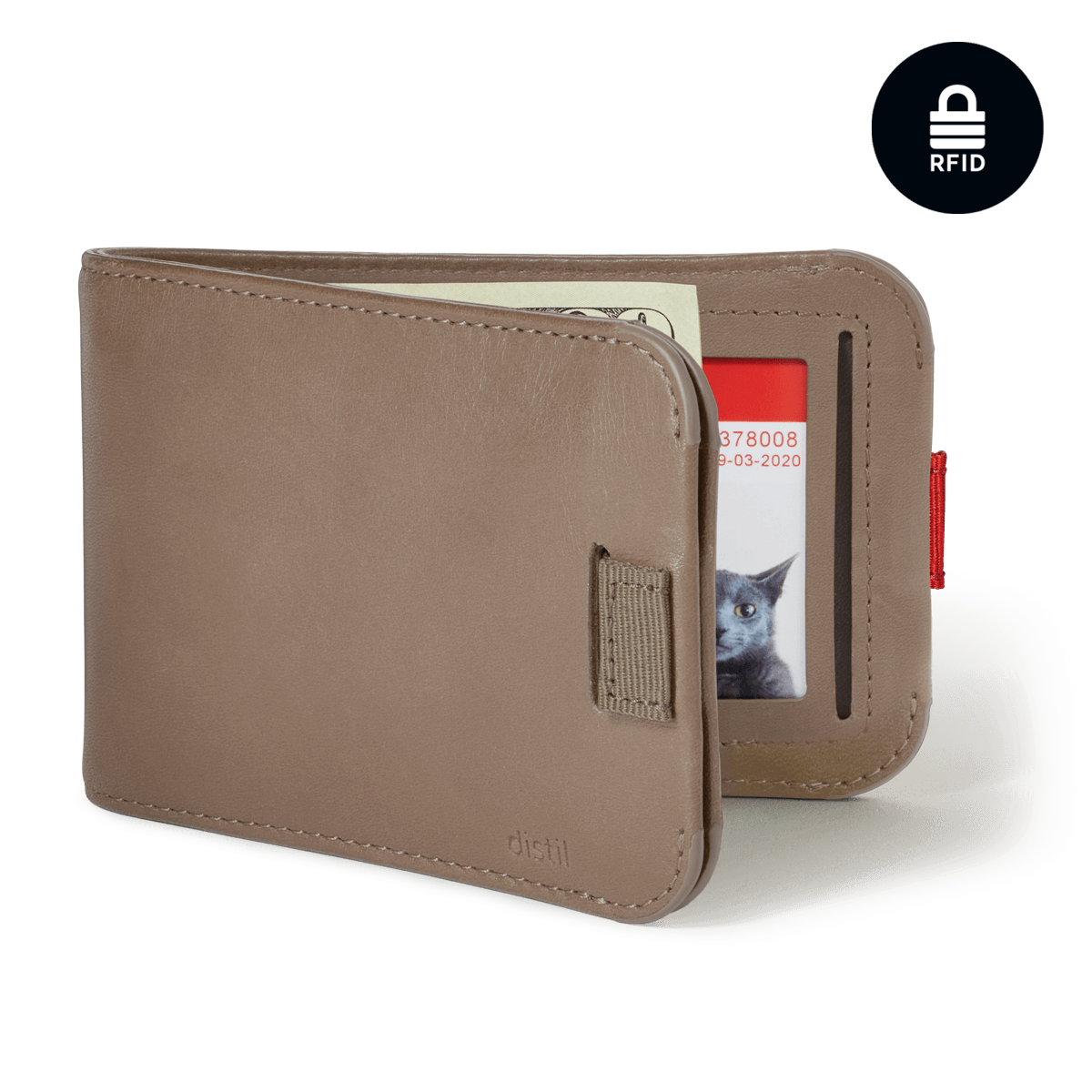 Distil Union Wally Bifold 5.0 with MagLock, ID window and RFID in Almond leather