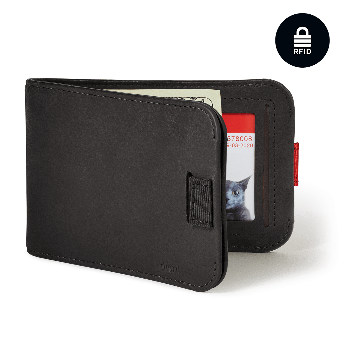 Distil Union Wally Bifold 5.0 with MagLock, ID window and RFID in Black leather