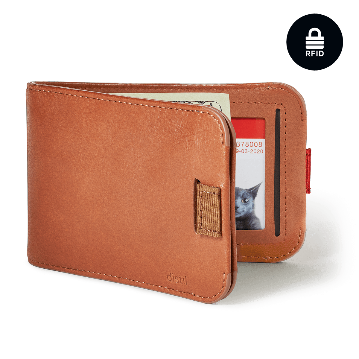 Distil Union Wally Bifold 5.0 with MagLock, ID window and RFID in Brown leather