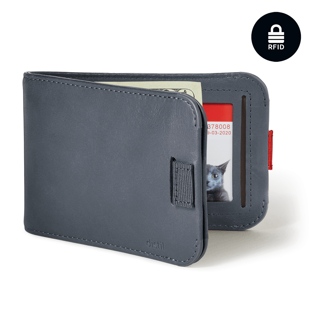 Distil Union Wally Bifold 5.0 with MagLock, ID window and RFID in Navy leather