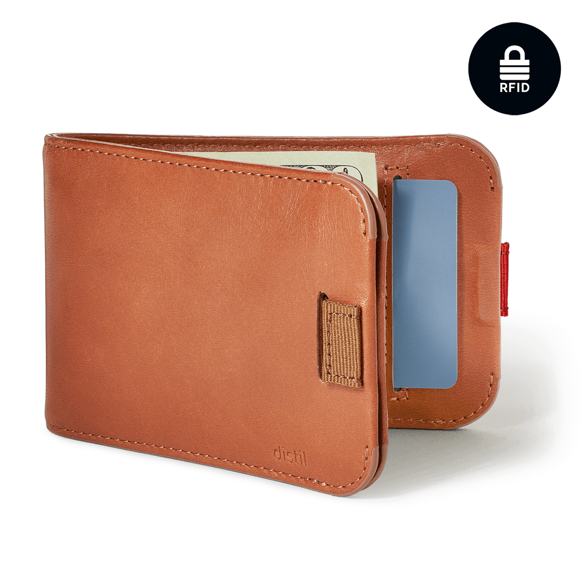 Distil Union Wally Bifold 5.0 with MagLock and RFID in Brown leather