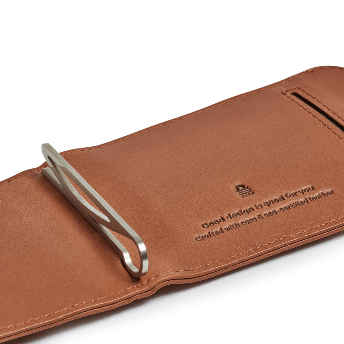 Distil Union Wally Bifold 5.0 in brown leather with stainless-steel money clip