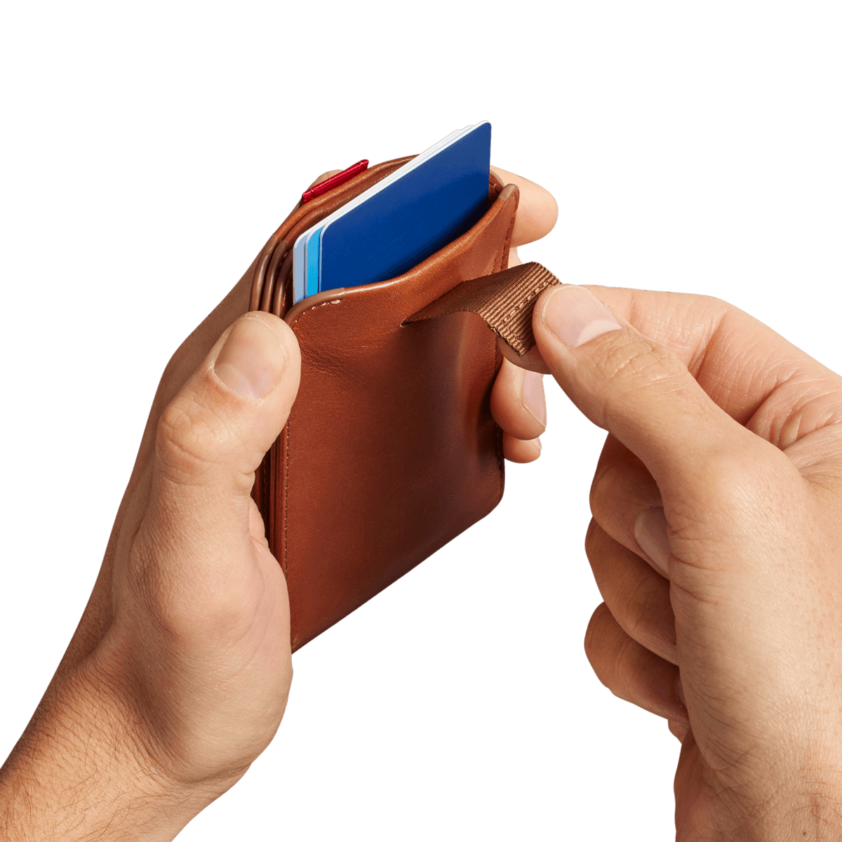 Distil Union Wally Bifold 5.0 in brown leather with MagLock® pockets and signature Wally Pull-Tab™