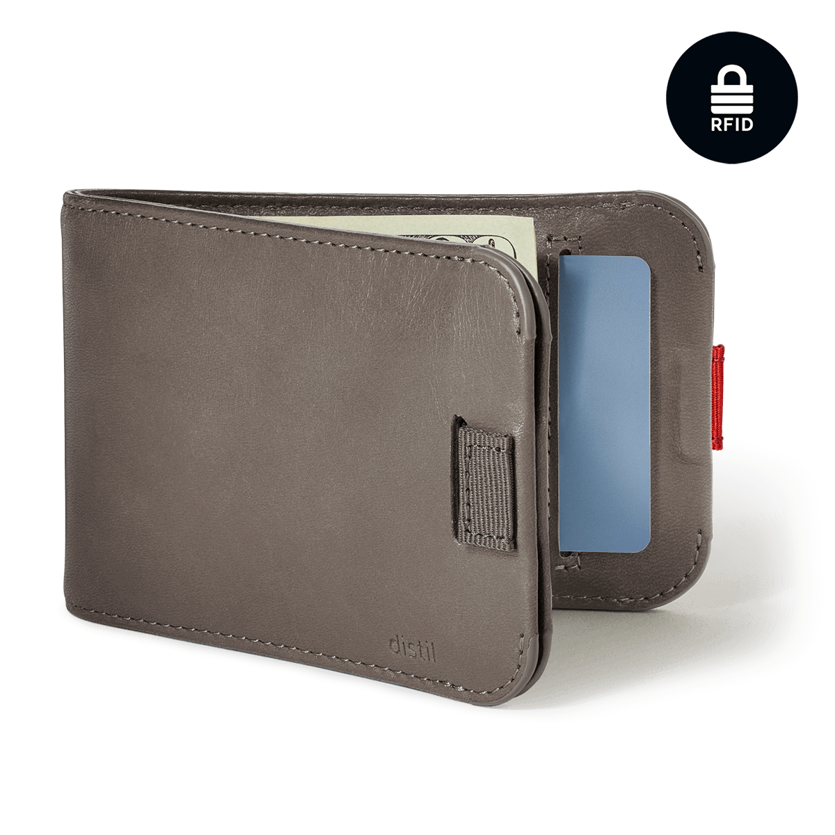 Distil Union Wally Bifold 5.0 with MagLock and RFID in Gray leather