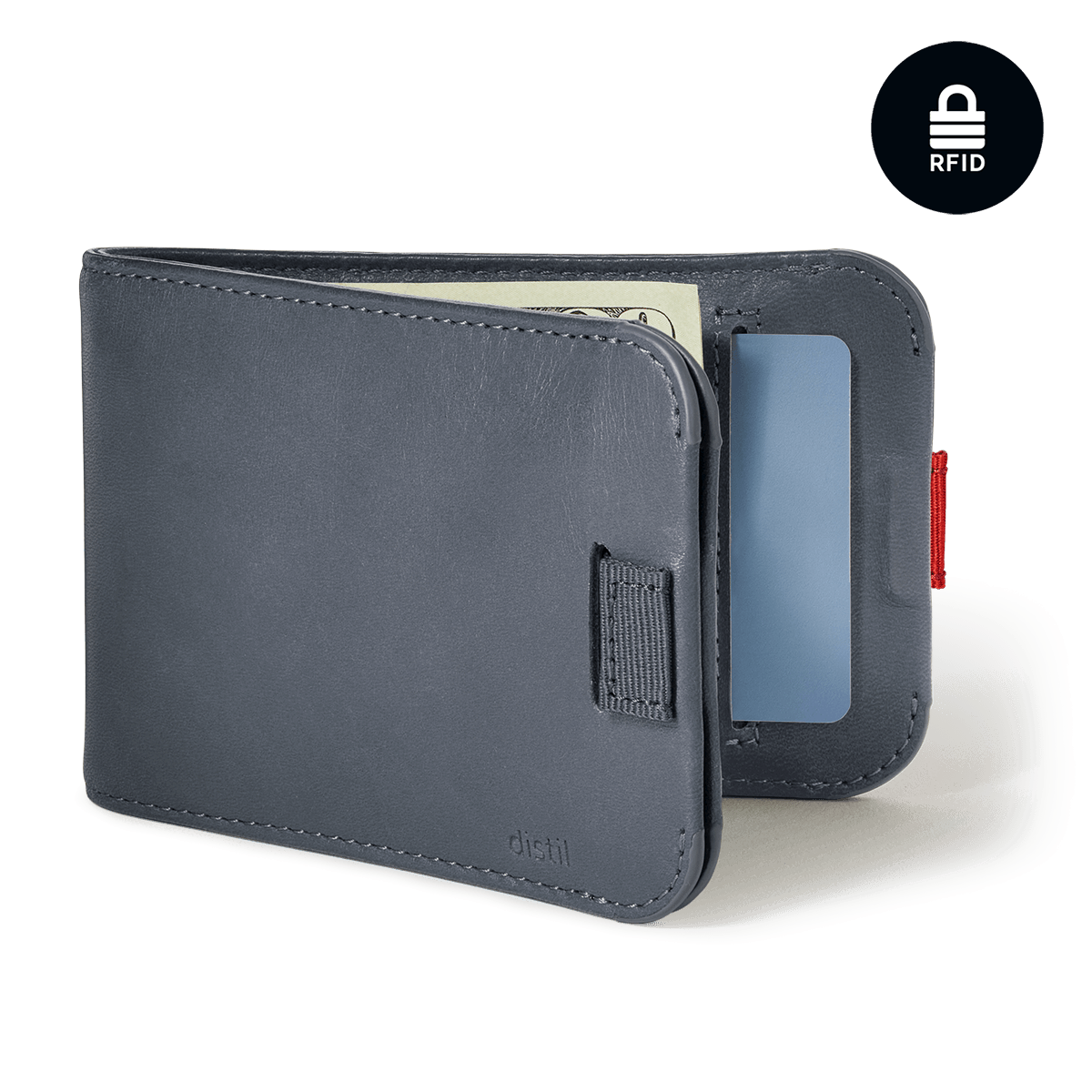 Distil Union Wally Bifold 5.0 with MagLock and RFID in Navy leather