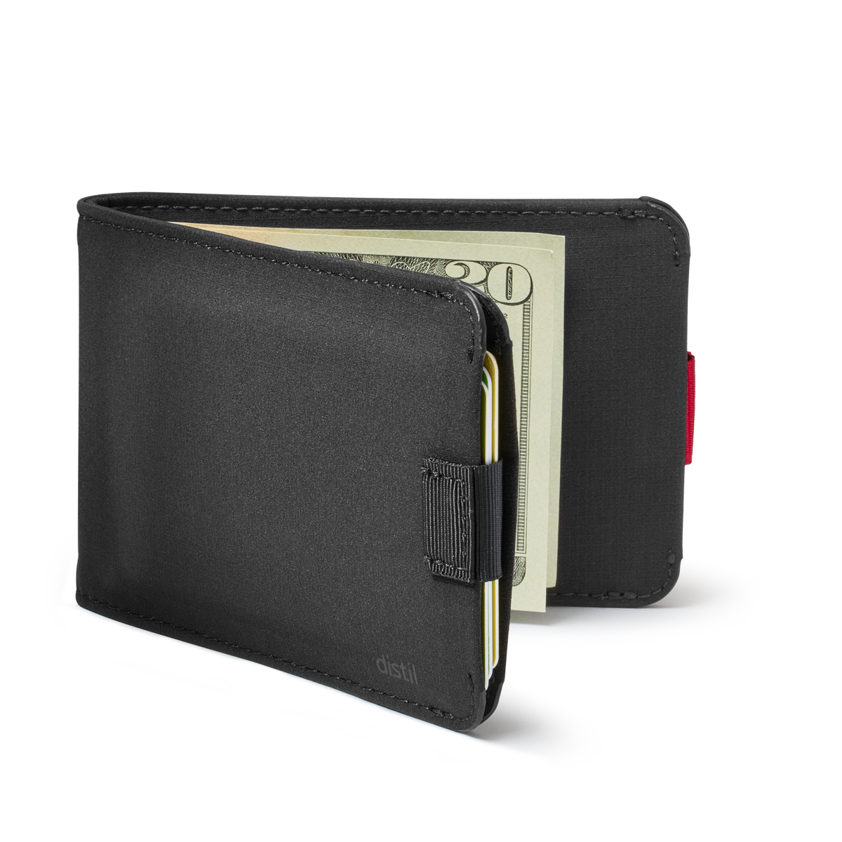 Wally Bifold Classic billfold wallet with pull-tabs shown in black VentureTek nylon fabric