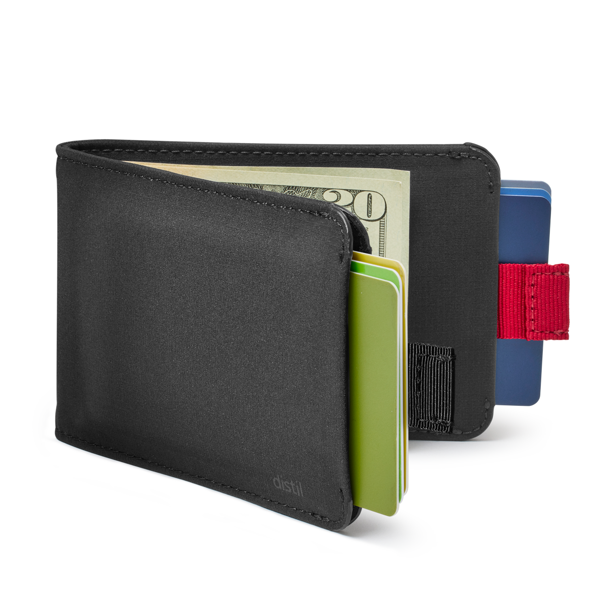 Wally Bifold Classic billfold wallet with pull-tabs shown in black VentureTek nylon fabric