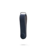 distil navy leather keyloop cover with fobring attached on top