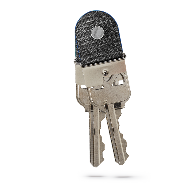 two attached keymod clicks with blue lining holding keys on a white backdrop