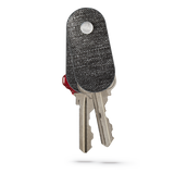 distil keymod stick with grey lining holding two keys on a white backdrop