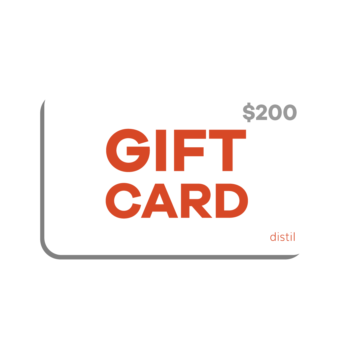 A digital Distil Union gift card worth $200