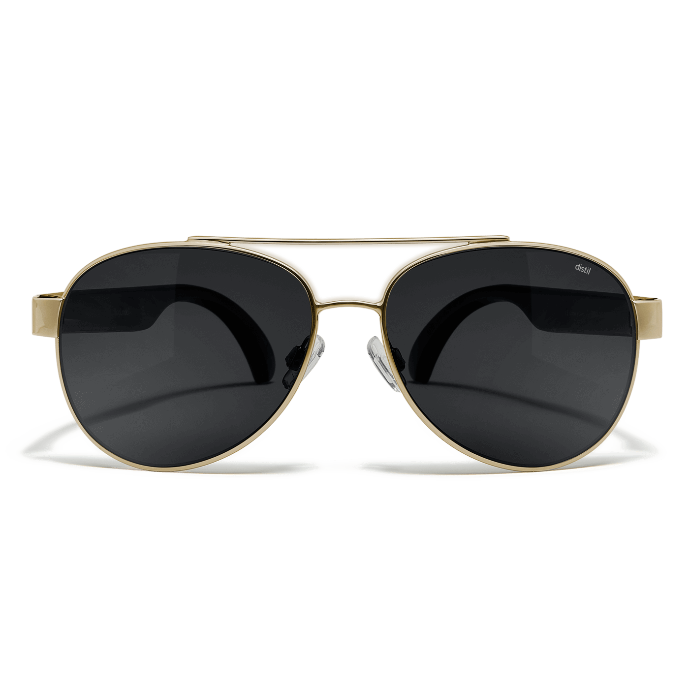 Distil Union Titanium Maverick MagLock Sunglasses in gold with gray polarized lenses
