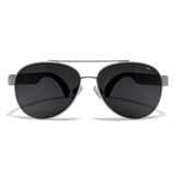 Distil Union Titanium Maverick MagLock Sunglasses in silver with gray polarized lenses
