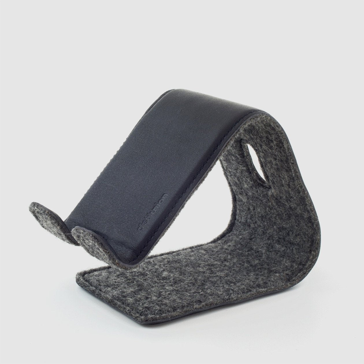 distil stanley stand for phones and tablets made of merino wool and black leather