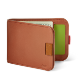 wally bifold wallet in brown leather