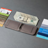 Distil Union Wally Bifold 5.0 with MagLock in gray leather and money clip inside