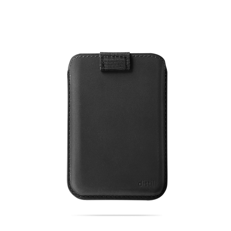 distil union black leather magsafe wallet