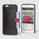 front and back view of distil black wallet case for the iphone 7/8 with red pull-tab